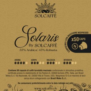 Solaris – 50 Capsule Compatibili Nespresso® | 55% Arabica / 45% Robusta